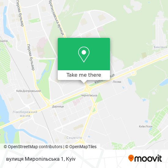 Карта вулиця Миропільська 1