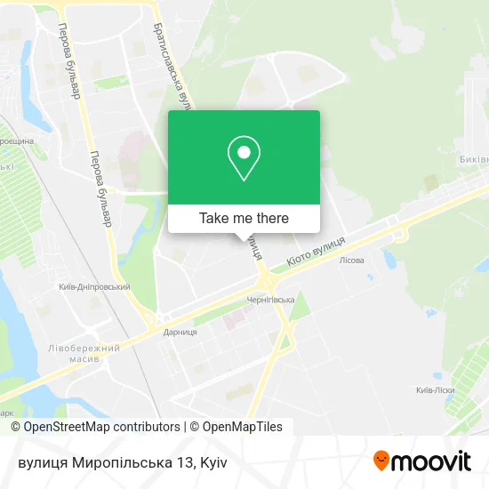 Карта вулиця Миропільська 13