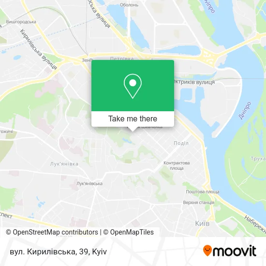 Карта вул. Кирилівська, 39