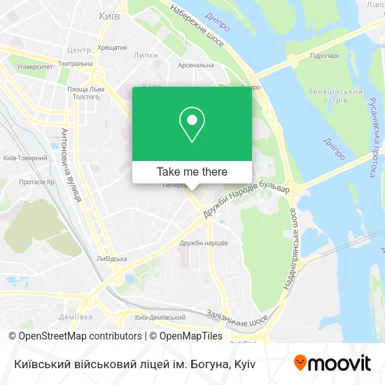 Карта Київський військовий ліцей ім. Богуна