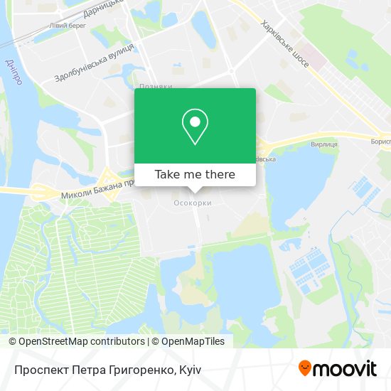Проспект Петра Григоренко map