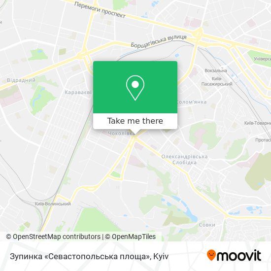 Карта Зупинка «Севастопольська площа»