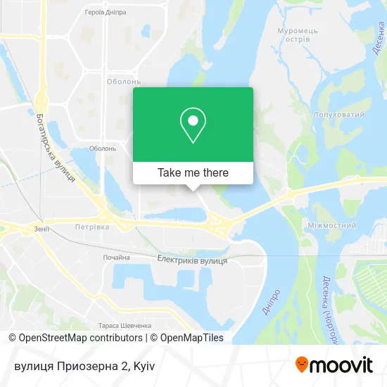 Карта вулиця Приозерна 2
