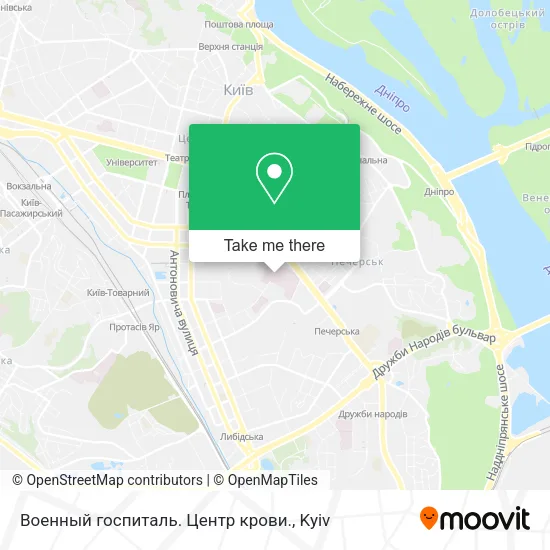 Карта Военный госпиталь. Центр крови.