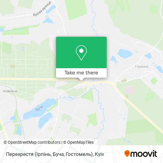 Перехрестя (Ірпінь, Буча, Гостомель) map
