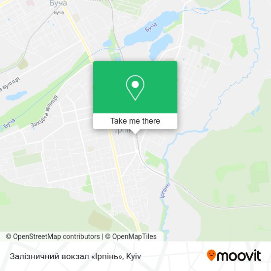 Карта Залізничний вокзал «Ірпінь»