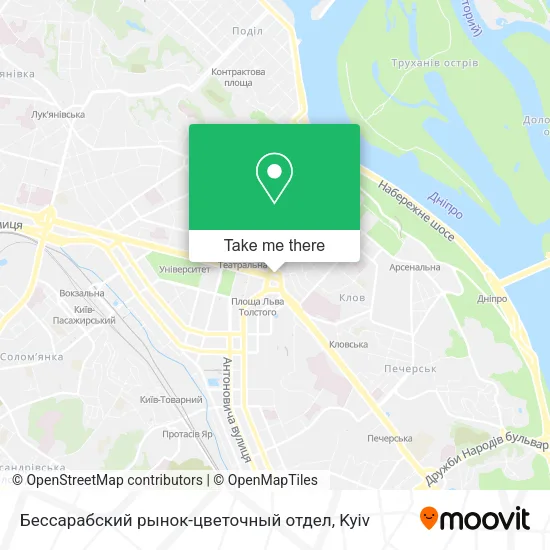 Карта Бессарабский рынок-цветочный отдел
