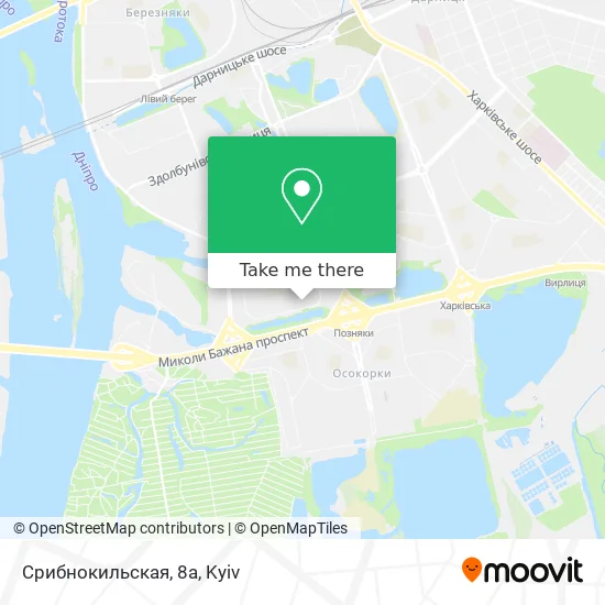 Срибнокильская, 8а map