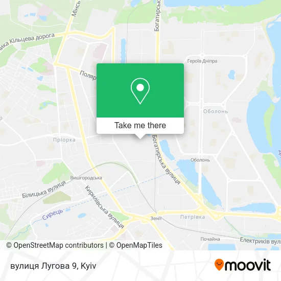 Карта вулиця Лугова 9