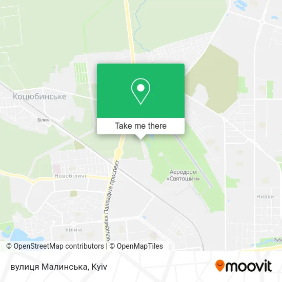Карта вулиця Малинська