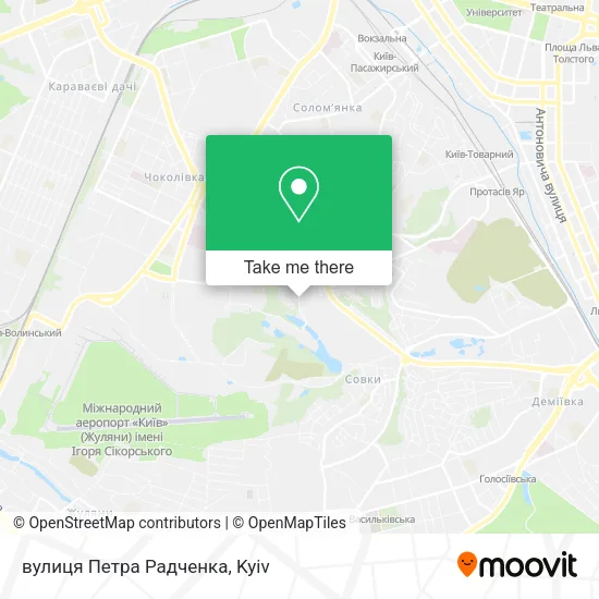 Карта вулиця Петра Радченка