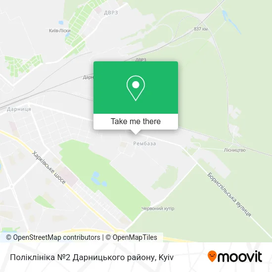 Карта Поліклініка №2 Дарницького району