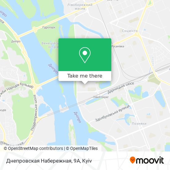 Карта Днепровская Набережная, 9А