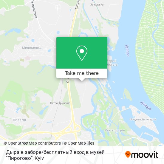 Карта Дыра в заборе / бесплатный вход в музей "Пирогово"