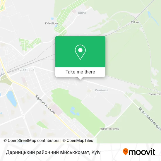 Карта Дарницький районний військкомат