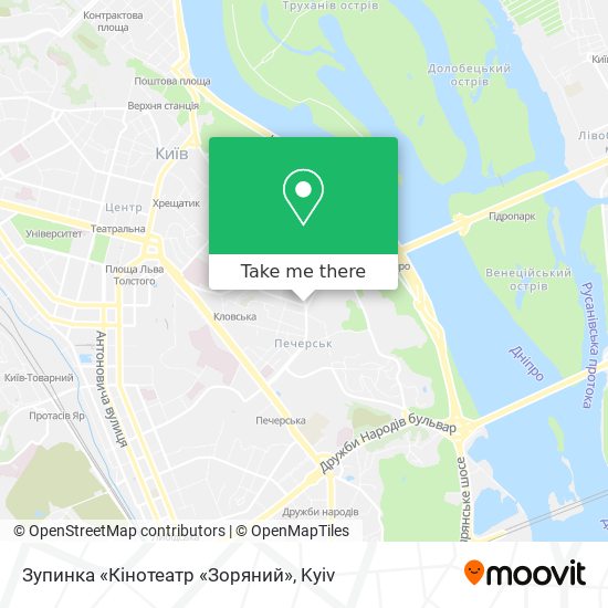 Зупинка «Кінотеатр «Зоряний» map