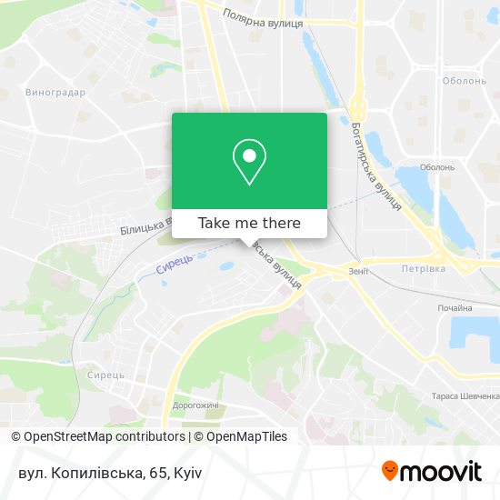 Карта вул. Копилівська, 65