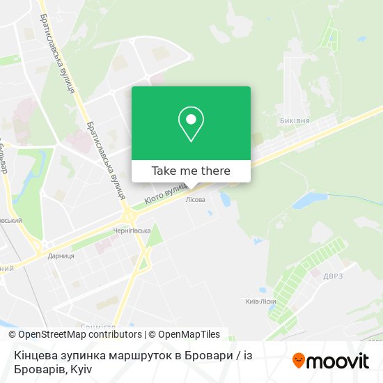 Кінцева зупинка маршруток в Бровари / із Броварів map