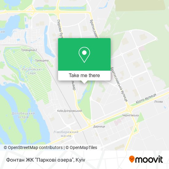 Карта Фонтан ЖК "Паркові озера"