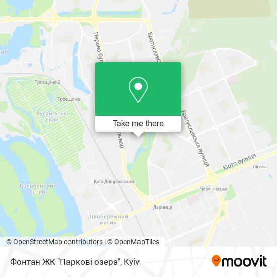 Карта Фонтан ЖК "Паркові озера"