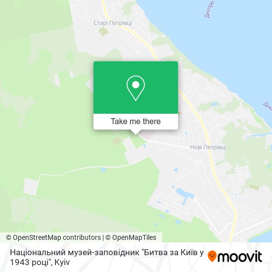 Карта Національний музей-заповідник "Битва за Київ у 1943 році"