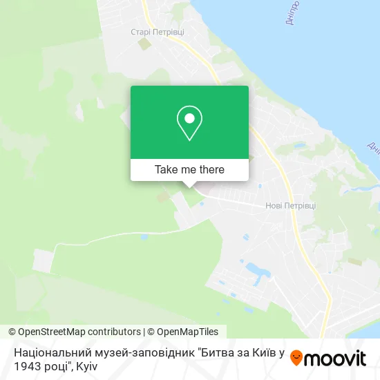 Карта Національний музей-заповідник "Битва за Київ у 1943 році"