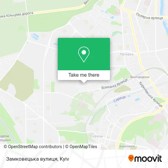 Карта Замковецька вулиця