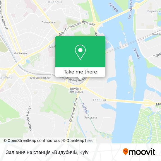 Залізнична станція «Видубичі» map