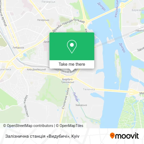 Карта Залізнична станція «Видубичі»