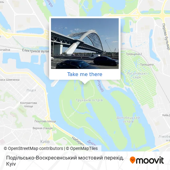 Карта Подільсько-Воскресенський мостовий перехід