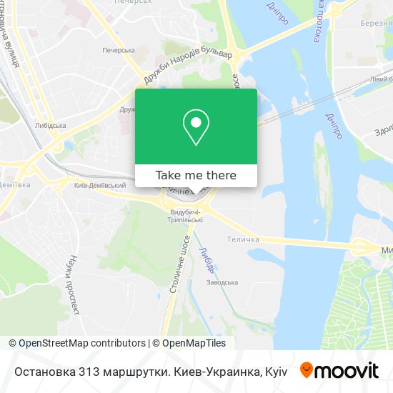 Остановка 313 маршрутки. Киев-Украинка map