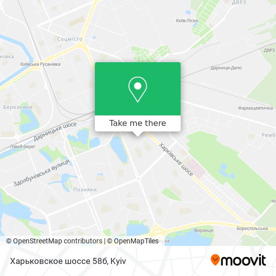 Карта Харьковское шоссе 58б
