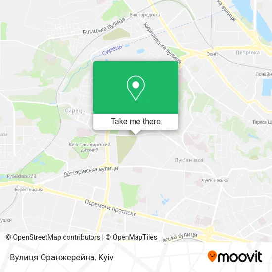 Карта Вулиця Оранжерейна
