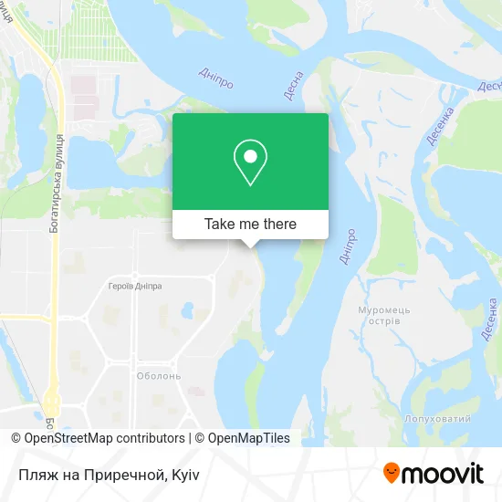 Карта Пляж на Приречной