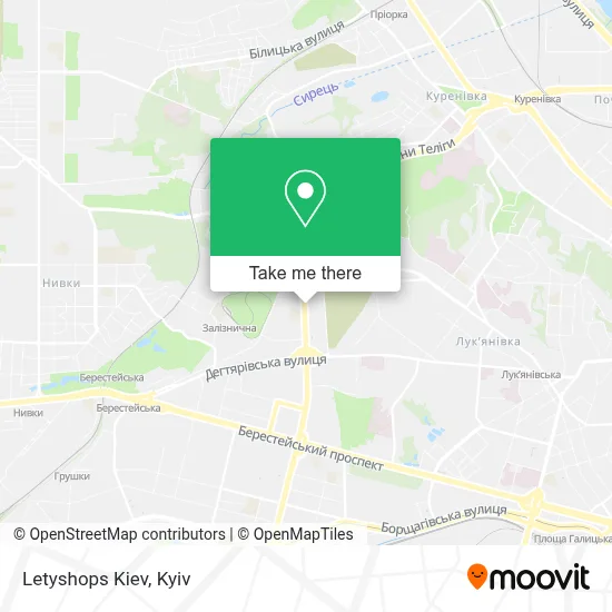Letyshops Kiev map
