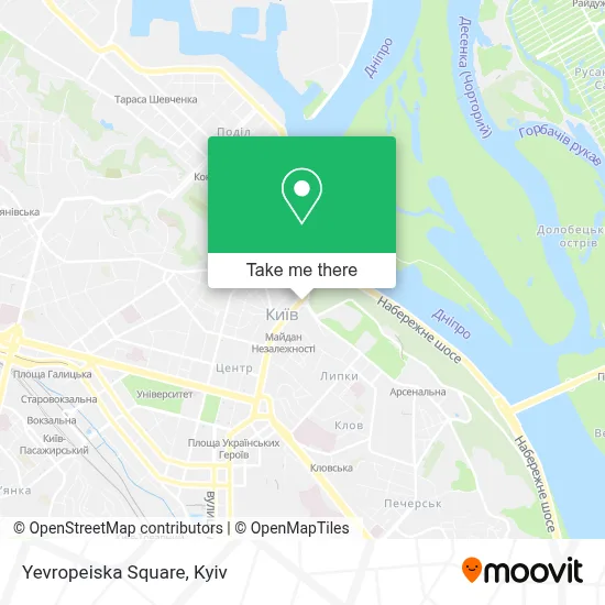 Yevropeiska Square map