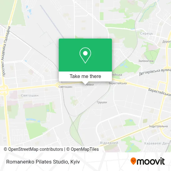 Romanenko Pilates Studio map