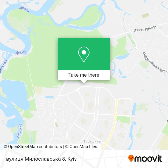Карта вулиця Милославська 8