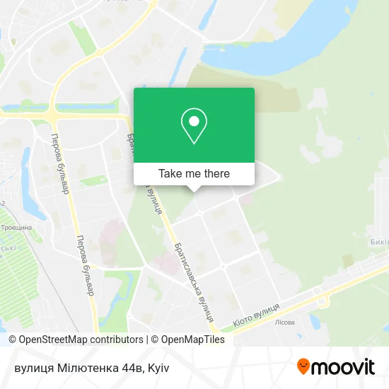 Карта вулиця Мілютенка 44в