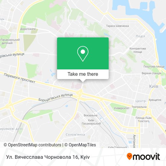 Карта Ул. Вячесслава Чорновола 16