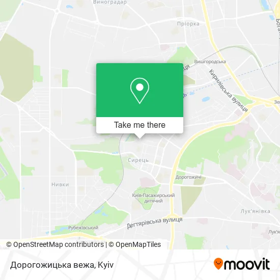 Карта Дорогожицька вежа
