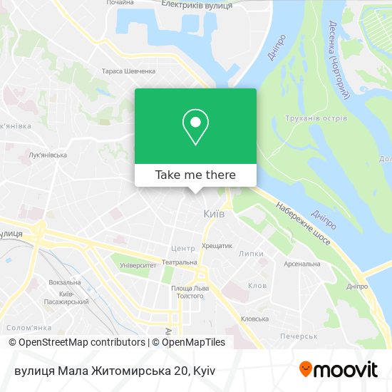 Карта вулиця Мала Житомирська 20