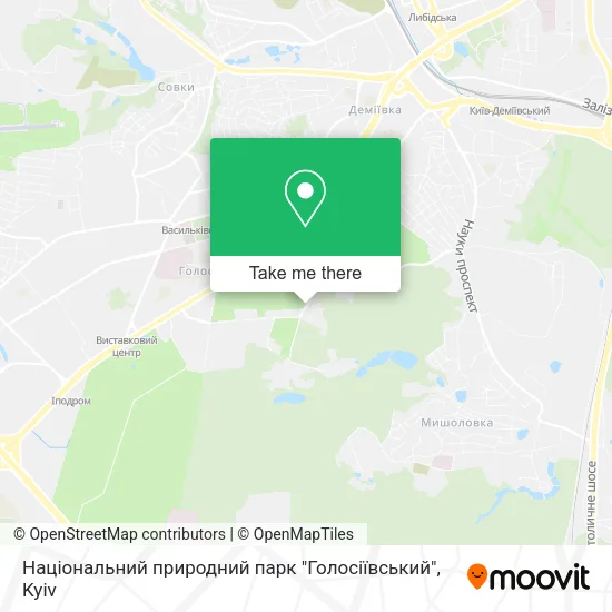 Карта Національний природний парк "Голосіївський"