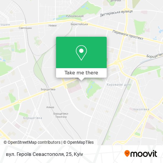 Карта вул. Героїв Севастополя, 25