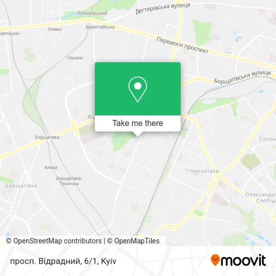 Карта просп. Відрадний, 6/1