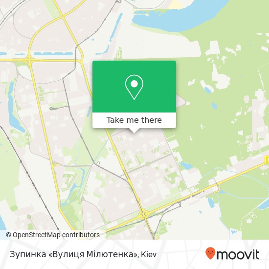 Зупинка «Вулиця Мілютенка» map