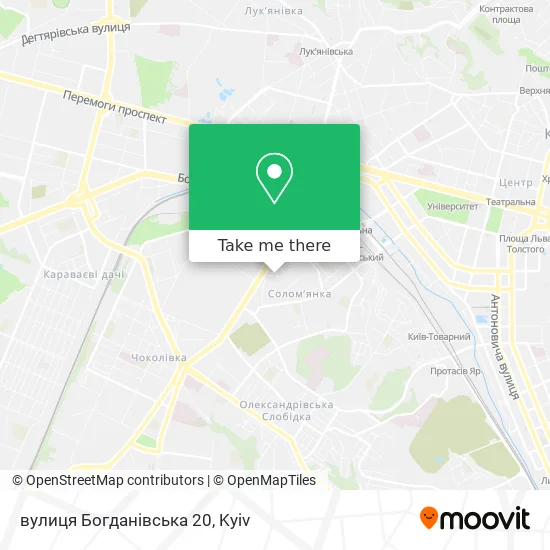 Карта вулиця Богданівська 20