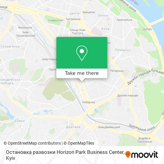 Остановка развозки Horizon Park Business Center map