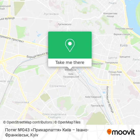 Потяг №043 «Прикарпаття» Київ – Івано-Франківськ map