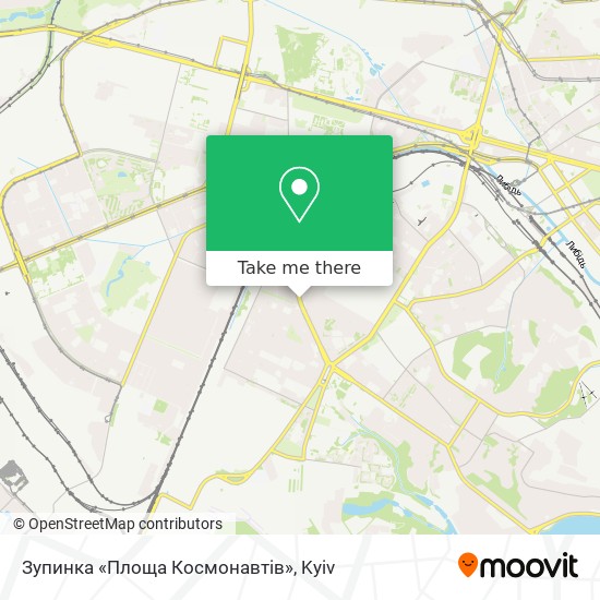 Карта Зупинка «Площа Космонавтів»